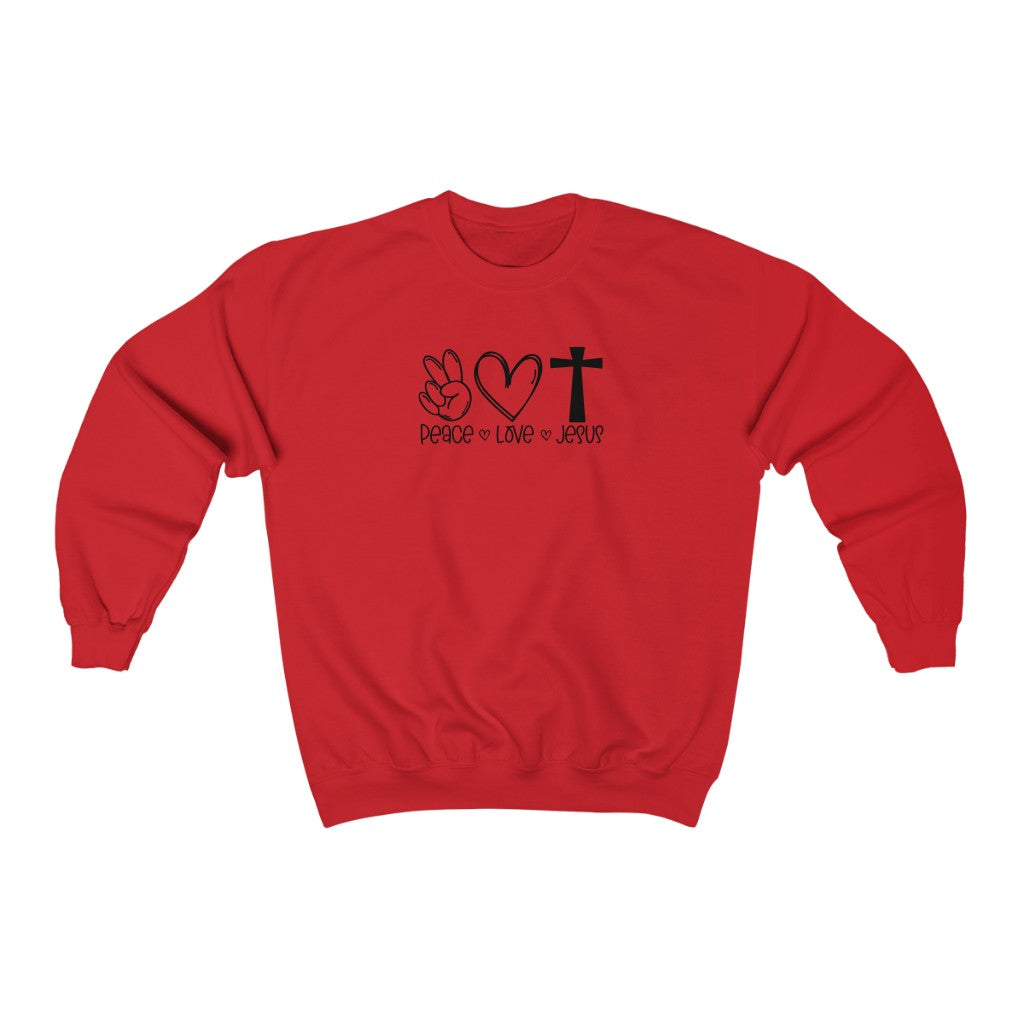Peace, Love, Jesus-  Heavy Blend™ Crewneck Sweatshirt - huserdesigns