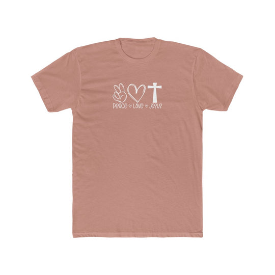 Peace, Love, Jesus-  Cotton Crew Tee - huserdesigns