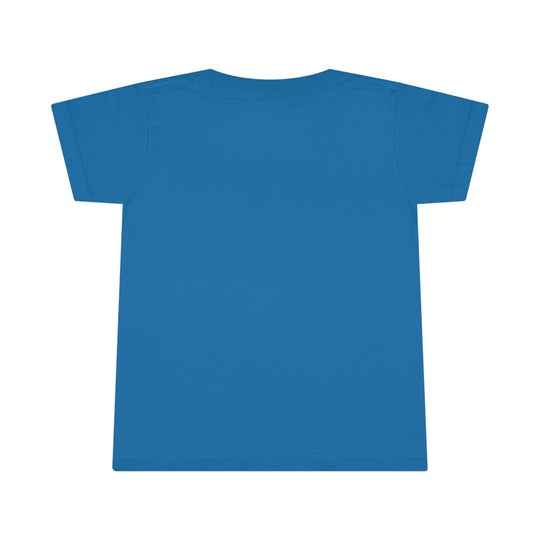 Toddler tee with classic fit for comfort, featuring high stitch density for smooth printing. Double-needle collar, sleeve, and bottom hems for durability. Ideal for Cousin Crew design. Made of 100% Ringspun cotton.