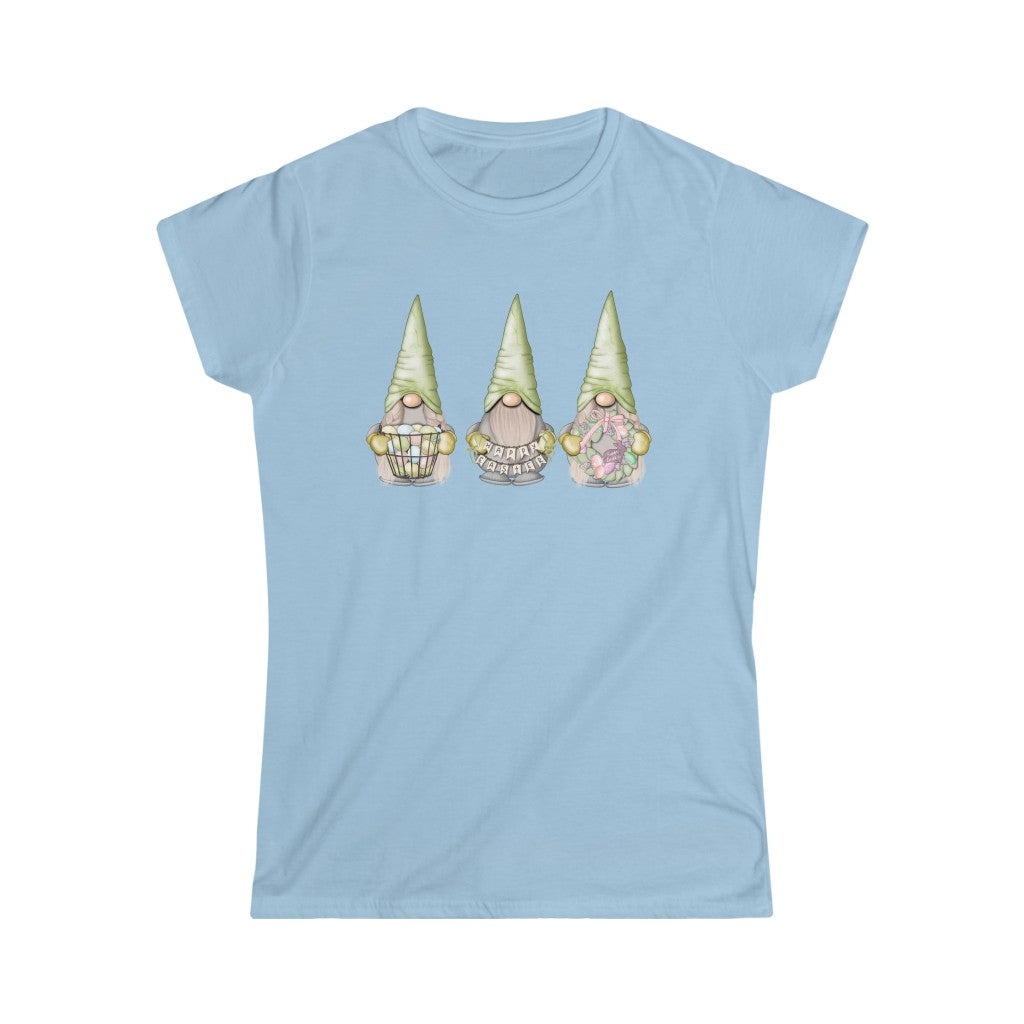 Happy Easter Gnomes-  Women's Softstyle Tee - huserdesigns