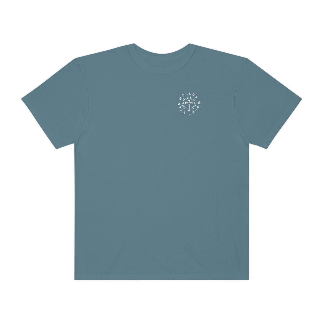 A relaxed fit Blessed Mom Tee, crafted from 100% ring-spun cotton. Garment-dyed for extra coziness, featuring double-needle stitching for durability and a seamless design for a tubular shape.