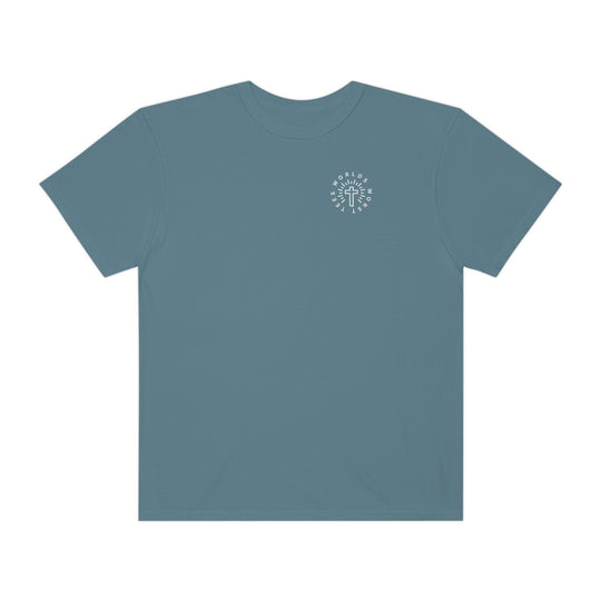 A relaxed fit Blessed Mom Tee, crafted from 100% ring-spun cotton. Garment-dyed for extra coziness, featuring double-needle stitching for durability and a seamless design for a tubular shape.