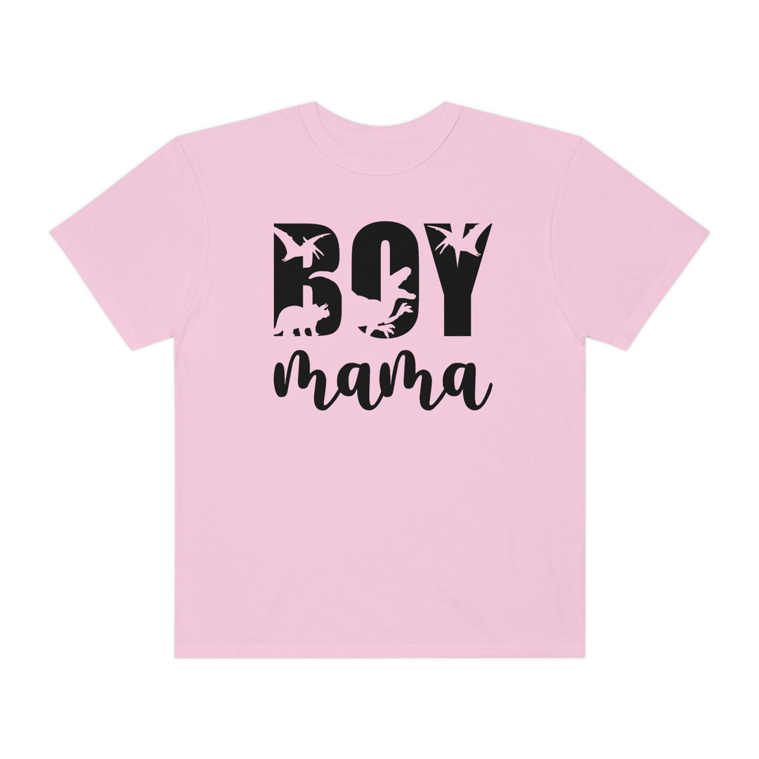 A Total Boy Mama Tee, a soft garment-dyed t-shirt made of 100% ring-spun cotton. Relaxed fit, double-needle stitching for durability, and seamless design for a tubular shape. From Worlds Worst Tees.