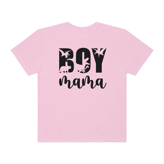 A Total Boy Mama Tee, a soft garment-dyed t-shirt made of 100% ring-spun cotton. Relaxed fit, double-needle stitching for durability, and seamless design for a tubular shape. From Worlds Worst Tees.