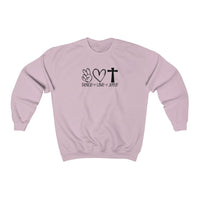 Peace, Love, Jesus-  Heavy Blend™ Crewneck Sweatshirt - huserdesigns