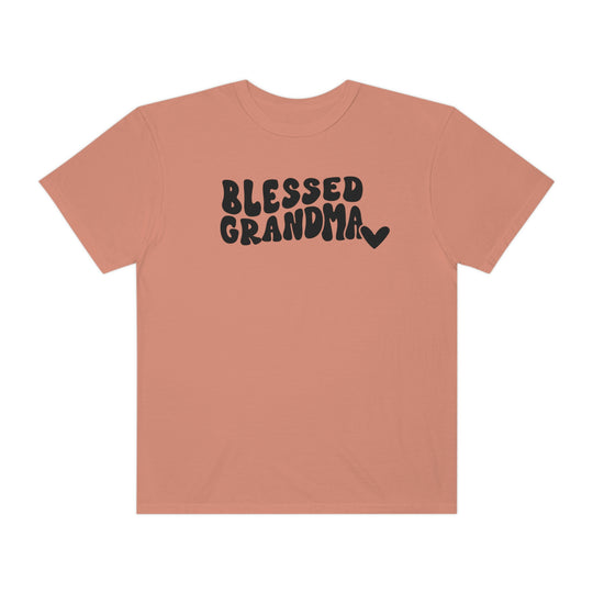 A Blessed Grandma Tee, a garment-dyed t-shirt in ring-spun cotton. Soft-washed fabric for coziness, relaxed fit, double-needle stitching for durability, and tubular shape. From Worlds Worst Tees.