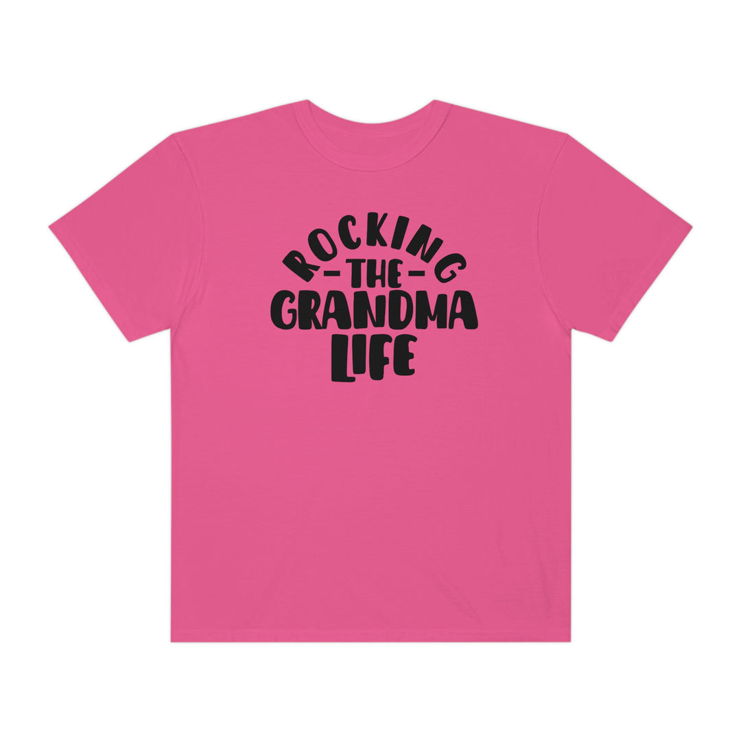 A relaxed-fit Rocking the Grandma Life Tee, crafted from 100% ring-spun cotton for ultimate comfort. Double-needle stitching ensures durability, while seamless sides maintain its tubular shape. Ideal for daily wear.
