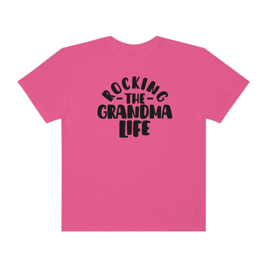 A relaxed-fit Rocking the Grandma Life Tee, crafted from 100% ring-spun cotton for ultimate comfort. Double-needle stitching ensures durability, while seamless sides maintain its tubular shape. Ideal for daily wear.