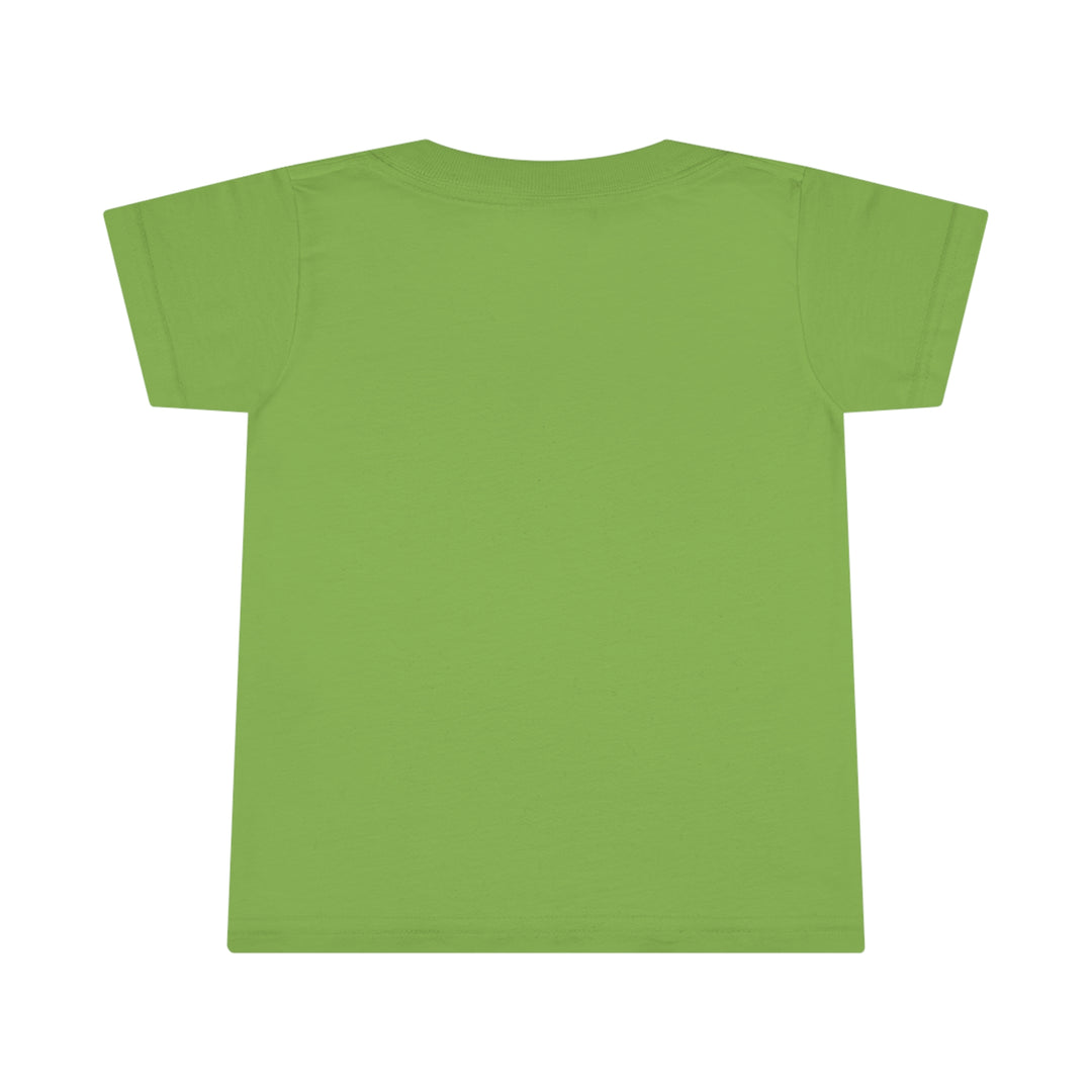 Toddler tee with high stitch density for smooth printing. Classic fit, 3/4 double-needle collar, double-needle hems for durability. Cousin Crew Toddler Tee by Gildan 64500P. 100% Ringspun cotton. Light fabric.