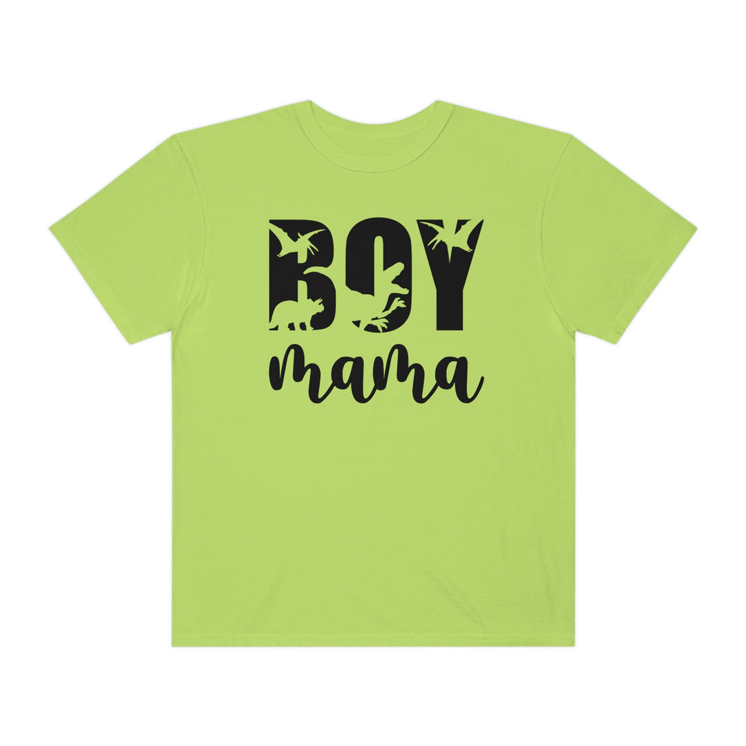 A Total Boy Mama Tee: Garment-dyed, ring-spun cotton shirt with a relaxed fit. Double-needle stitching for durability, no side-seams for shape retention. Medium weight, cozy wardrobe essential.