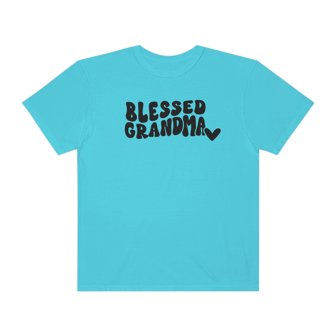 Relaxed fit Blessed Grandma Tee in ring-spun cotton. Soft-washed, garment-dyed fabric for coziness. Double-needle stitching for durability, no side-seams for shape retention. Ideal for daily wear.