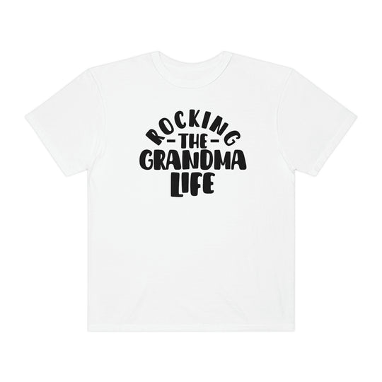 Relaxed fit Rocking the Grandma Life Tee, a 100% ring-spun cotton garment-dyed t-shirt. Soft-washed fabric, double-needle stitching, and seamless design for durability and comfort. Sizes S to 3XL available.