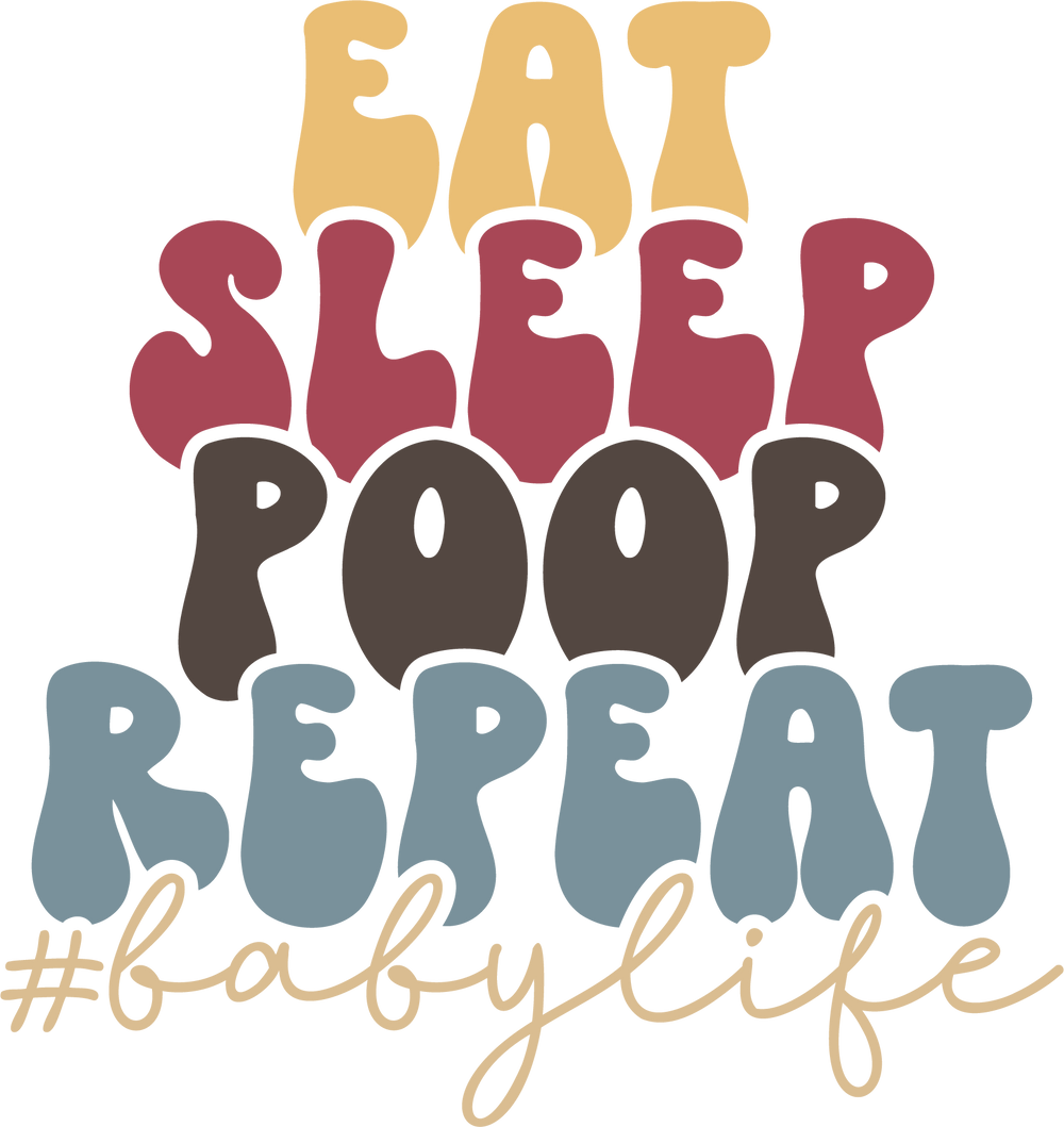 Infant fine jersey bodysuit with Eat Sleep Poop Onesie design. 100% cotton fabric, ribbed knitting for durability, plastic snaps for easy changing access. Light, tear-away label. From Worlds Worst Tees.
