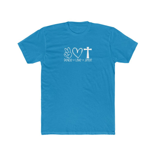 Peace, Love, Jesus-  Cotton Crew Tee - huserdesigns