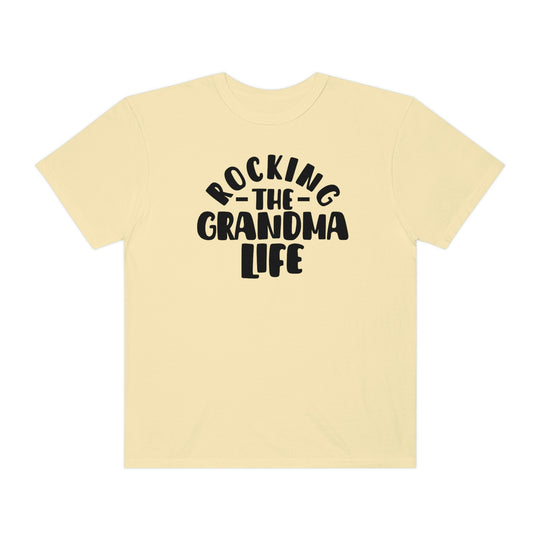 Rocking the Grandma Life Tee: A relaxed fit, garment-dyed t-shirt in ring-spun cotton. Double-needle stitching for durability, no side-seams for shape retention. Ideal for daily wear.
