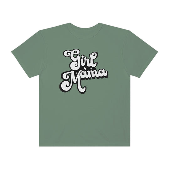 A relaxed fit Girl Mama Tee, crafted from 100% ring-spun cotton. Garment-dyed for extra coziness, featuring double-needle stitching for durability and a seamless design for a tubular shape.