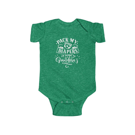 Pack My Diapers I'm Going to Grandma's-  Infant Onesie - huserdesigns
