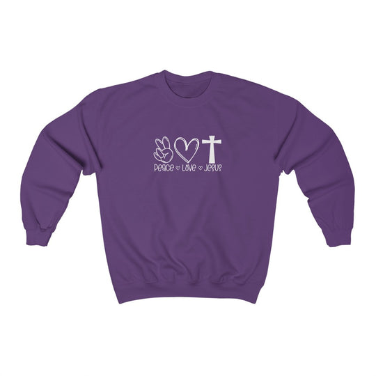 Peace, Love, Jesus-  Heavy Blend™ Crewneck Sweatshirt - huserdesigns