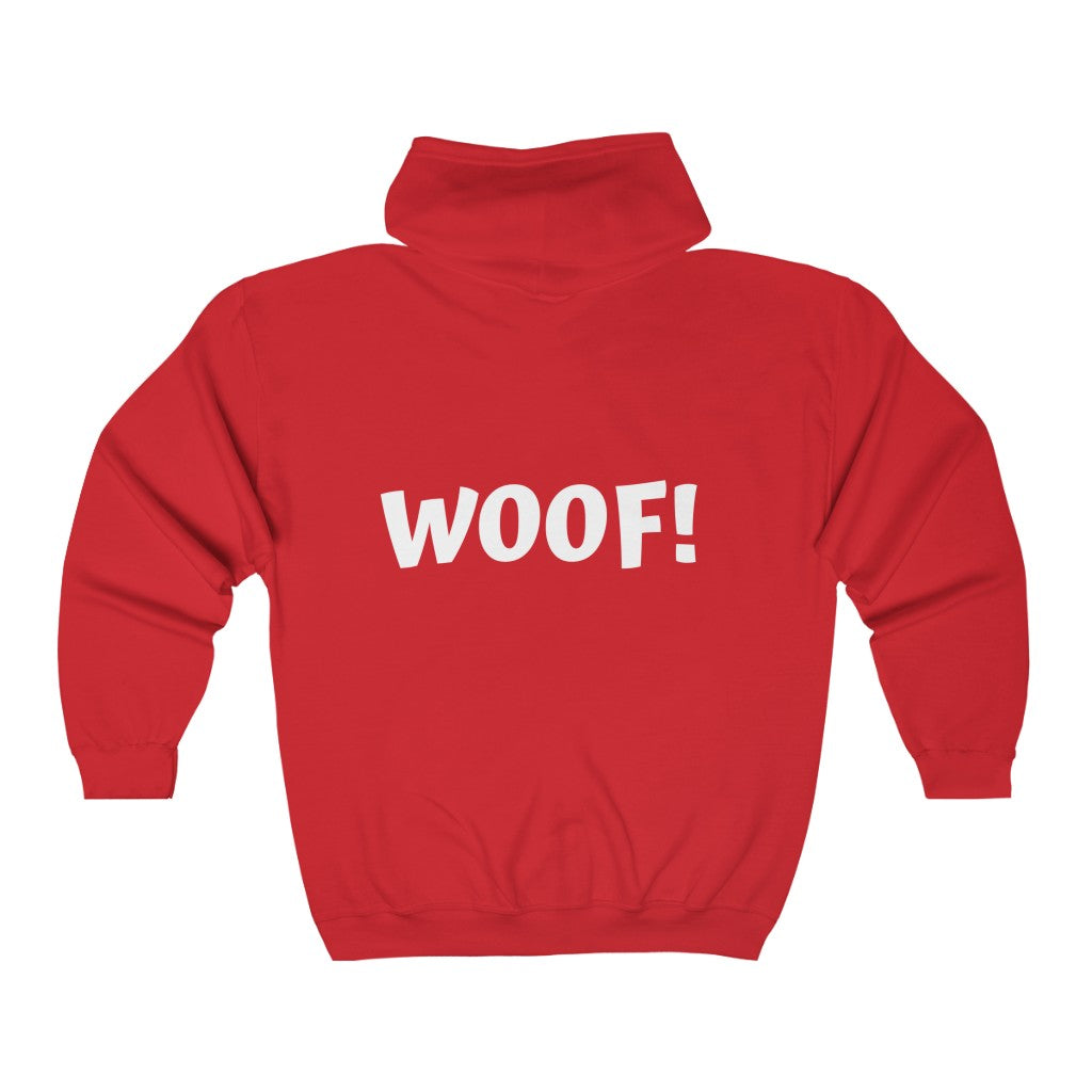 WOOF-  Unisex Heavy Blend™ Full Zip Hooded Sweatshirt - huserdesigns