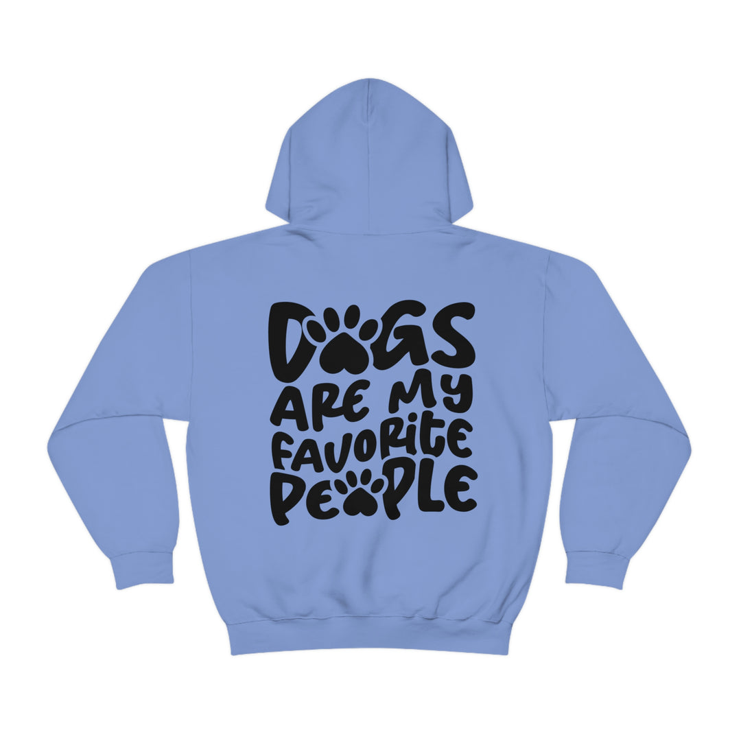 Unisex Dogs are my Favorite People Hoodie, a cozy blend of cotton and polyester. Features kangaroo pocket, drawstring hood, tear-away label, and classic fit. Perfect for warmth and comfort.