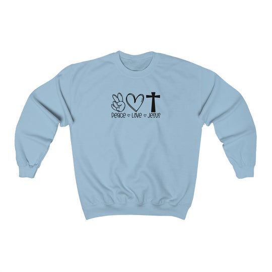 Peace, Love, Jesus-  Heavy Blend™ Crewneck Sweatshirt - huserdesigns