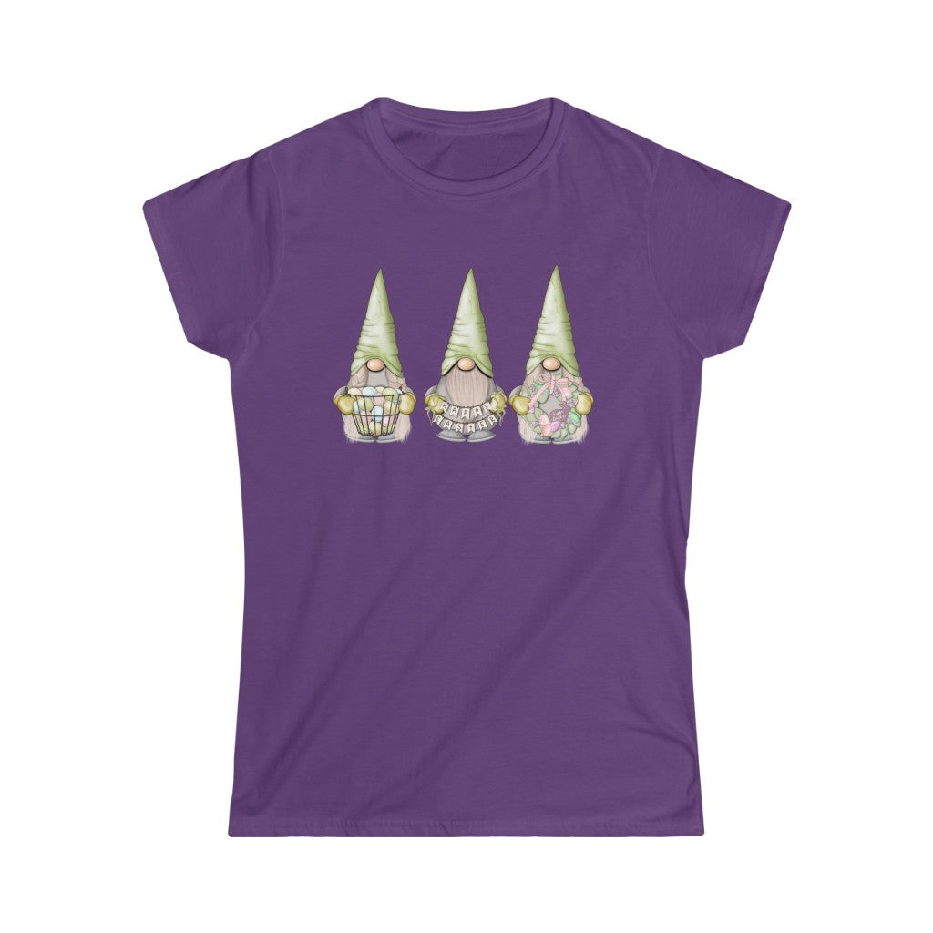 Happy Easter Gnomes-  Women's Softstyle Tee - huserdesigns