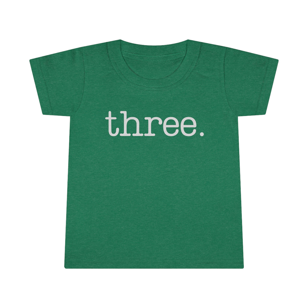 Toddler Tee with classic fit, high stitch density, and durable double-needle collar, sleeves, and hems. Made of 100% Ringspun cotton, light fabric (4.5 oz/yd²), perfect for active kids.