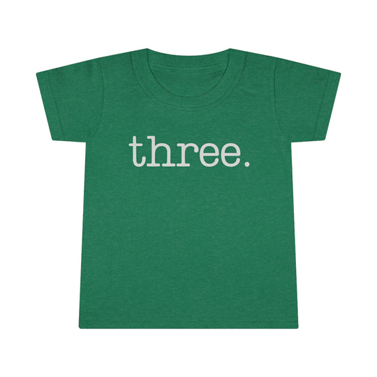 Toddler Tee with classic fit, high stitch density, and durable double-needle collar, sleeves, and hems. Made of 100% Ringspun cotton, light fabric (4.5 oz/yd²), perfect for active kids.