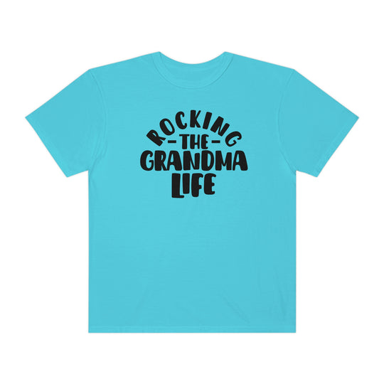 Rocking the Grandma Life Tee: Garment-dyed t-shirt with 100% ring-spun cotton. Soft-washed fabric for coziness, relaxed fit, double-needle stitching for durability, and seamless design for a tubular shape.