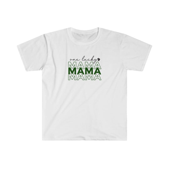 One Lucky Mama-  Unisex Softstyle T-Shirt - huserdesigns