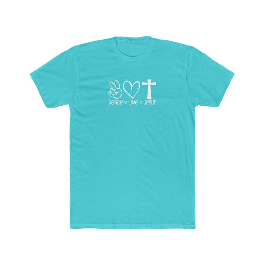 Peace, Love, Jesus-  Cotton Crew Tee - huserdesigns