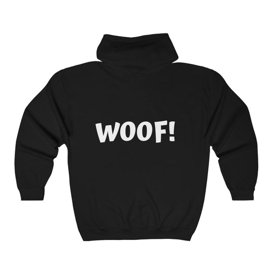 WOOF-  Unisex Heavy Blend™ Full Zip Hooded Sweatshirt - huserdesigns