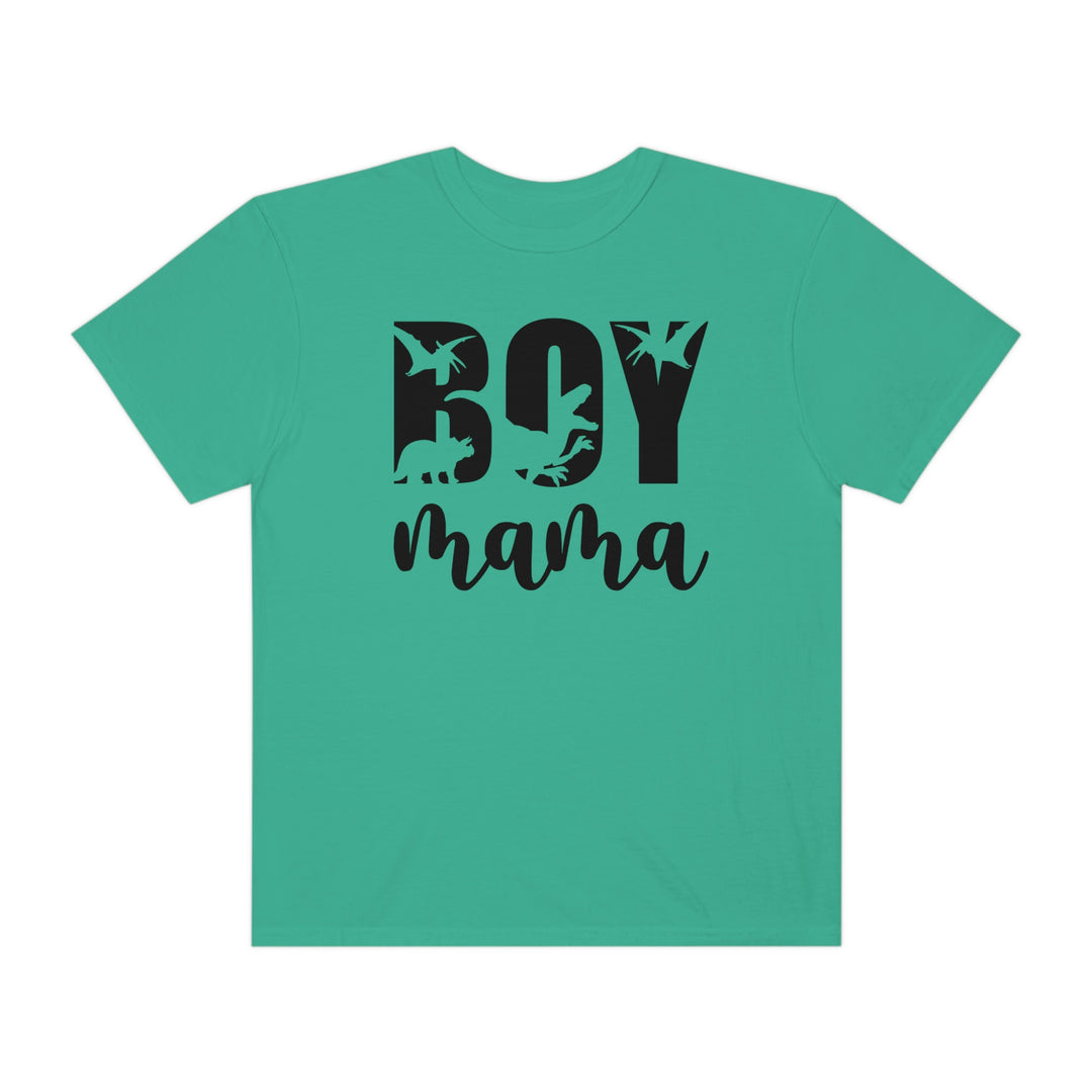 A Total Boy Mama Tee: 100% ring-spun cotton shirt with a relaxed fit, double-needle stitching, and no side-seams for durability and comfort. From Worlds Worst Tees.