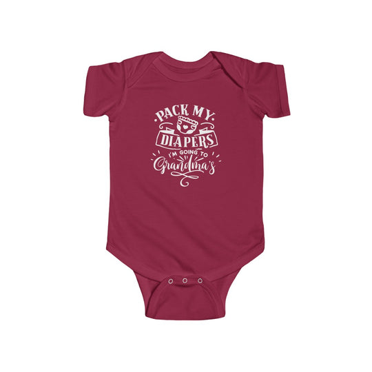 Pack My Diapers I'm Going to Grandma's-  Infant Onesie - huserdesigns