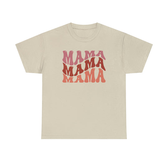 A classic Mama Tee in white, featuring durable construction with no side seams, ribbed knit collar, and versatile sizing options. Unisex heavy cotton tee from Worlds Worst Tees.