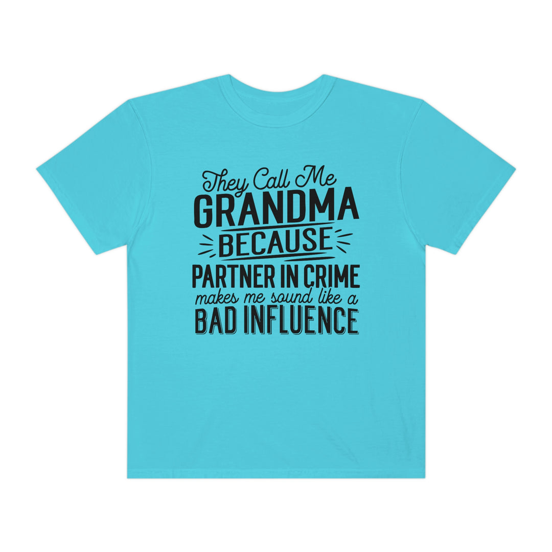 Relaxed fit They Call Me Grandma Tee, garment-dyed with ring-spun cotton for coziness. Double-needle stitching for durability, no side-seams for shape retention. Sizes: S, M, L, XL, 2XL, 3XL.