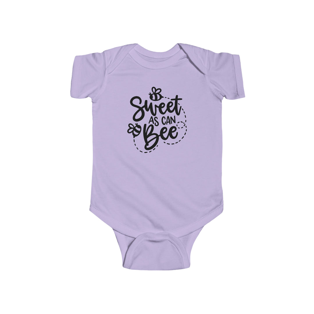 Infant fine jersey bodysuit featuring Sweet as can Be Onesie design. 100% cotton fabric, ribbed knitting for durability, plastic snaps for easy changing access. From Worlds Worst Tees store.