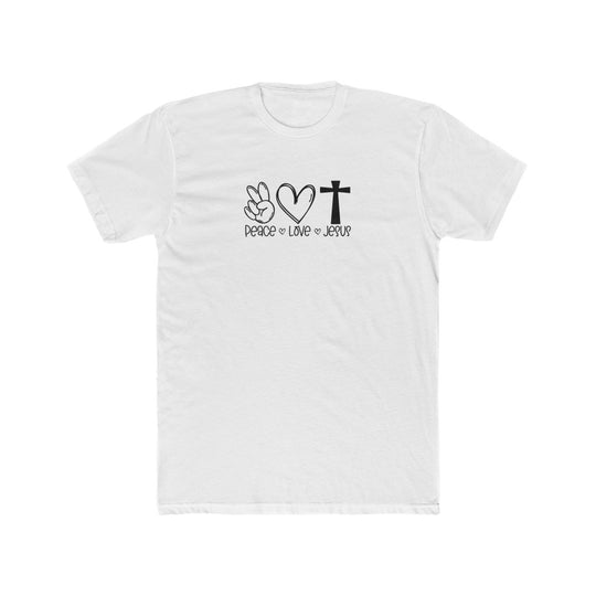 Peace, Love, Jesus-  Cotton Crew Tee - huserdesigns