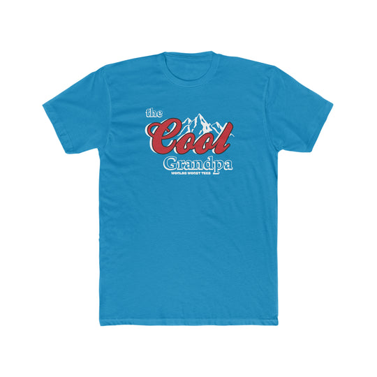 A relaxed fit Cool Grandpa Tee made of 100% ring-spun cotton, featuring double-needle stitching for durability and a seamless design for comfort. From Worlds Worst Tees, perfect for daily wear.