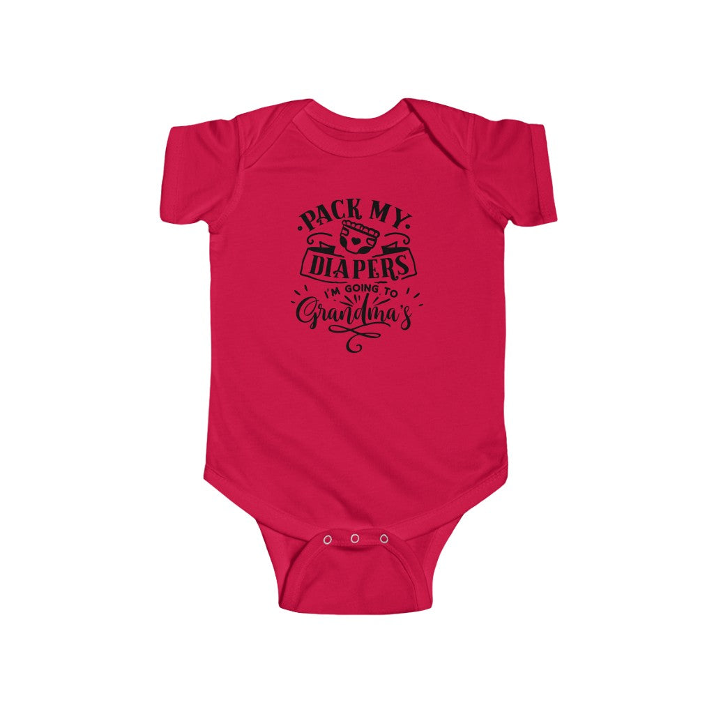 Pack My Diapers I'm Going to Grandma's-  Infant Onesie - huserdesigns