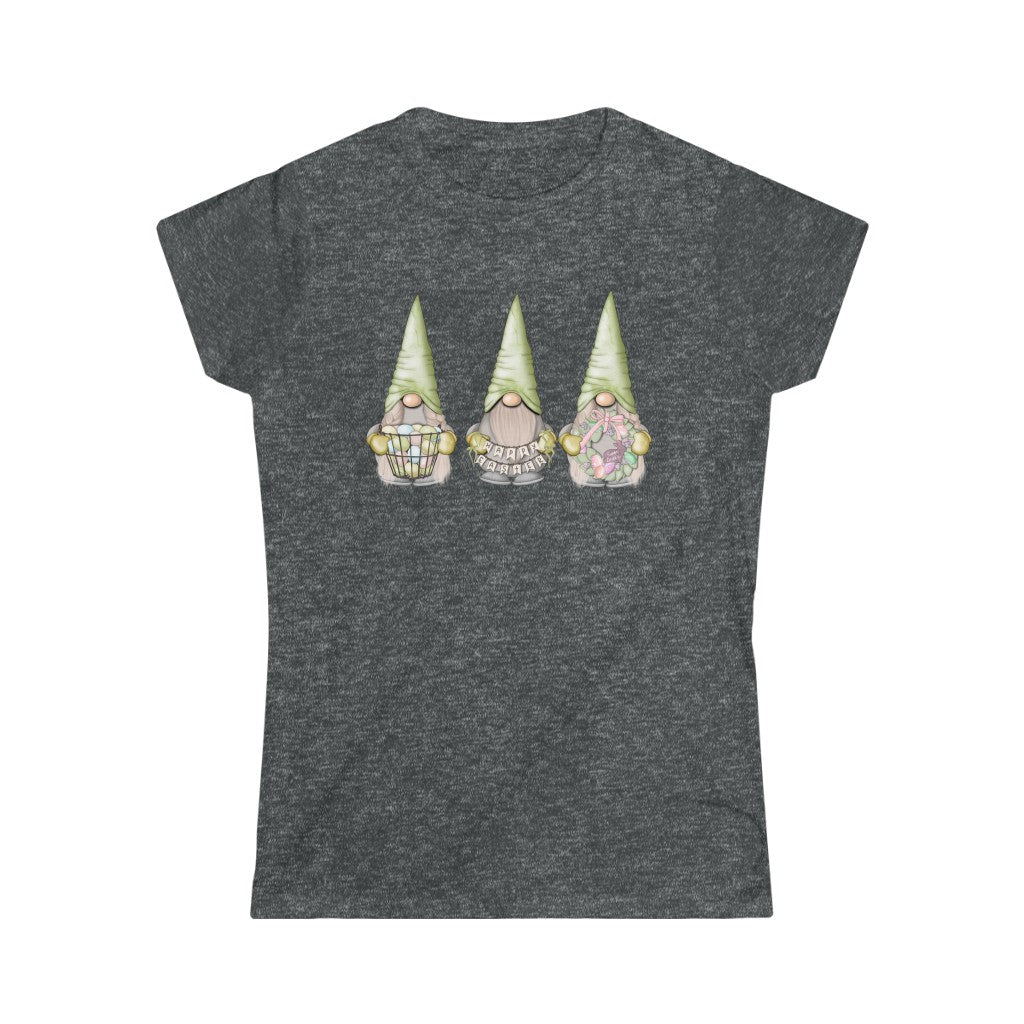 Happy Easter Gnomes-  Women's Softstyle Tee - huserdesigns