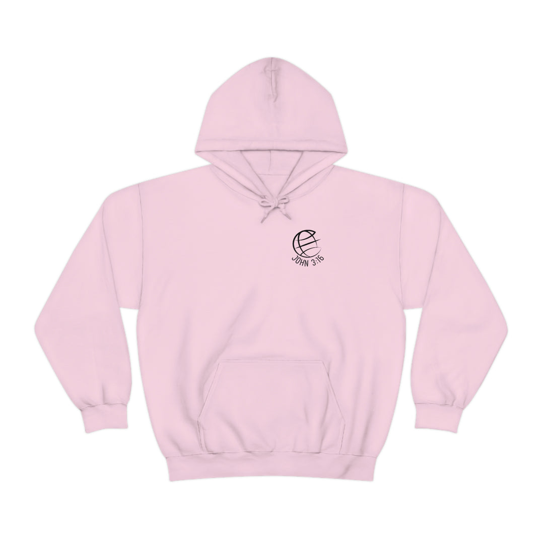 A heavy blend hooded sweatshirt featuring a logo of a person, ideal for warmth and comfort. Unisex, cotton-polyester fabric with kangaroo pocket and drawstring hood. From 'Worlds Worst Tees'.