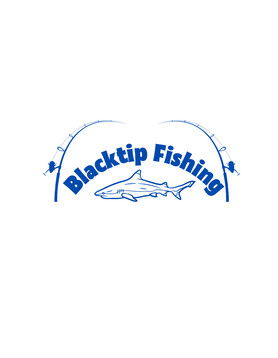 Comfort Colors Blacktip Fishing Unisex Tee: A logo featuring a shark on a black background, embodying durability and comfort. 100% ring-spun cotton, relaxed fit, and double-needle stitching for lasting quality.