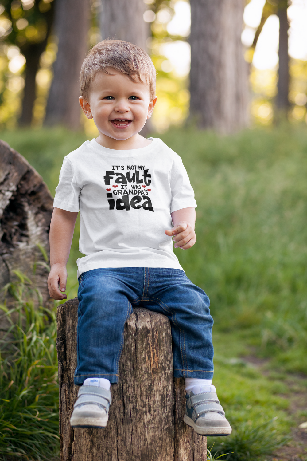 It was Grandpa's Idea-  Infant Tee - huserdesigns