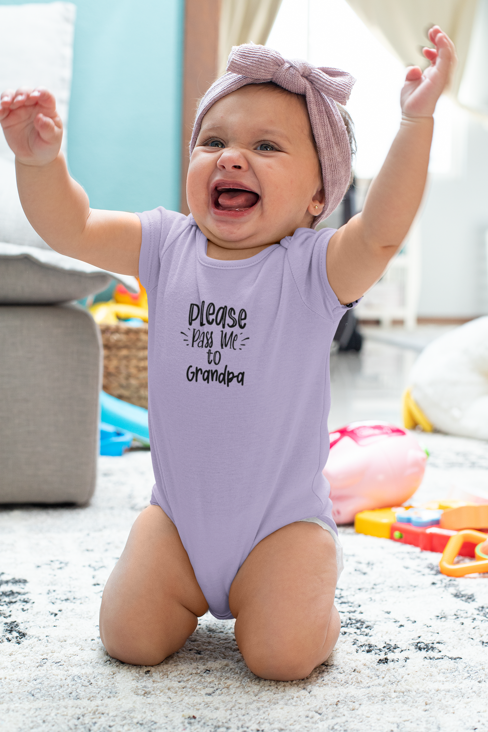 Please Pass Me to Grandpa-  Infant Onesie - huserdesigns