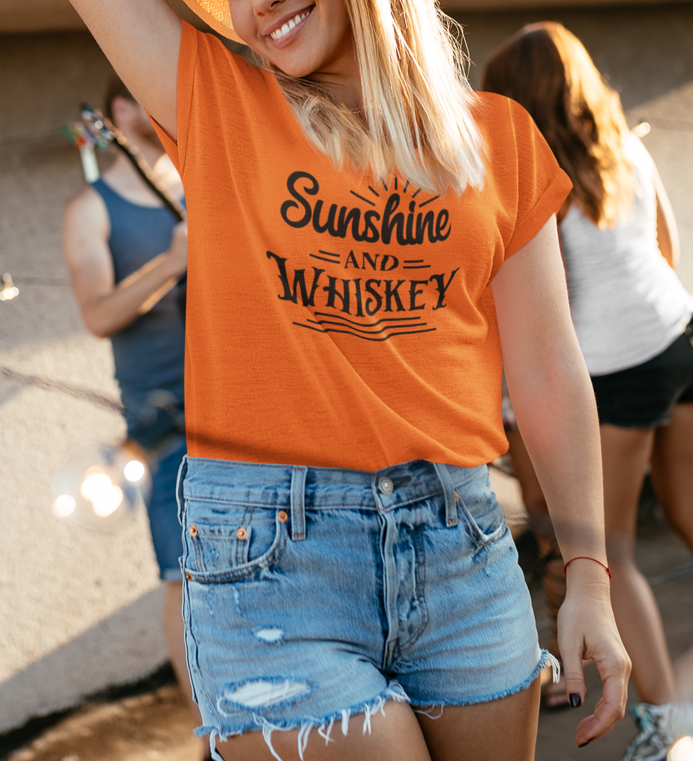 Sunshine and Whiskey- Unisex Heavy Cotton Tee - huserdesigns