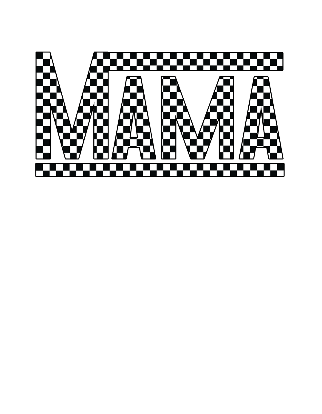 A black and white checkered Vans Mama Tee, 100% ring-spun cotton, medium weight, relaxed fit, durable double-needle stitching, tubular shape without side-seams.